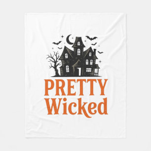 Pretty Wicked Vintage Halloween Geheime Huis T-shi Fleece Deken
