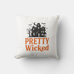 Pretty Wicked Vintage Halloween Geheime Huis T-shi Kussen