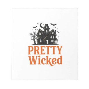 Pretty Wicked Vintage Halloween Geheime Huis T-shi Notitieblok
