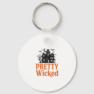 Pretty Wicked Vintage Halloween Geheime Huis T-shi Sleutelhanger