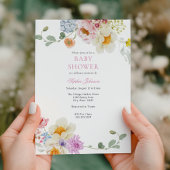 Pretty Wildflower Baby Shower Kaart