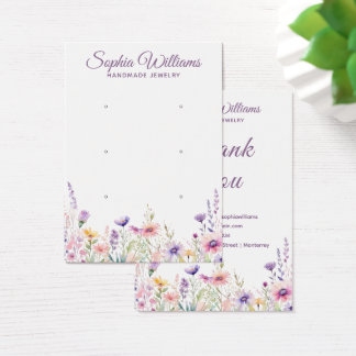 Pretty Wildflower Three Pairs Earring Display Card Visitekaartje
