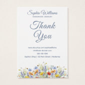 Pretty Wildflowers Border Necklace Display Card Visitekaartje (Achterkant)