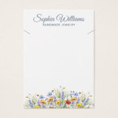Pretty Wildflowers Border Necklace Display Card Visitekaartje (Voorkant)