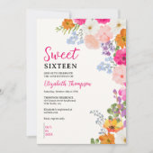 Pretty Wildflowers Sweet Sixteen Kaart (Voorkant)