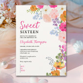 Pretty Wildflowers Sweet Sixteen Kaart
