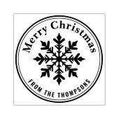 Pretty Winter Snowflake With Name Merry Christmas Rubberstempel (Afrduk)
