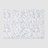 Pretty Witte Blauwe Bloemige Bruids-Shower Tissuepapier (Voorkant)