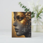 Pretty Woman in Gold | Blank Briefkaart (Staand voorkant)