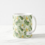 Pretty Yellow and White Cockatiel Pet Bird Custom  Koffiemok (Voorkant rechts)