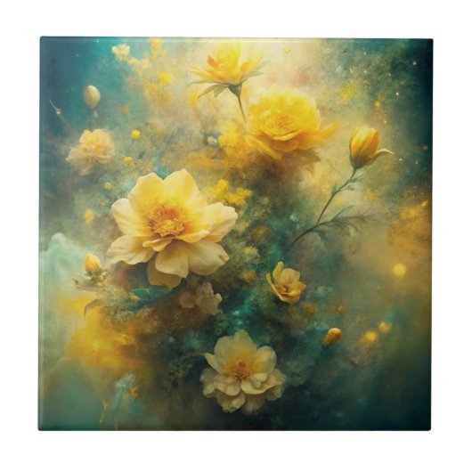 Pretty Yellow Flowers  Tegeltje (Voorkant)