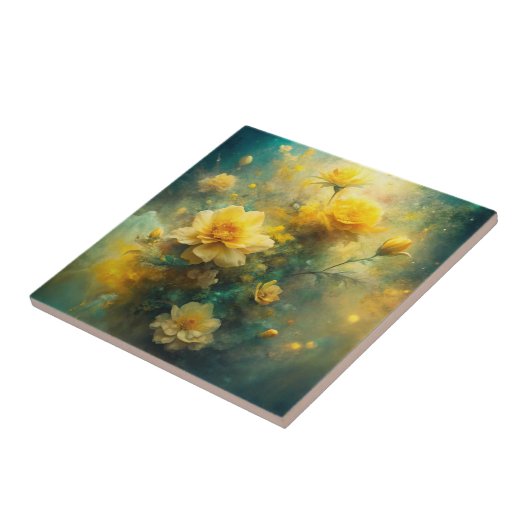 Pretty Yellow Flowers  Tegeltje (Zijkant)