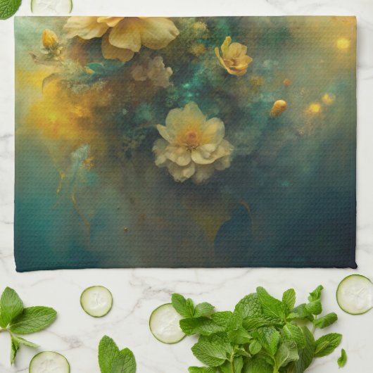 Pretty Yellow Flowers  Theedoek (Gevouwen)