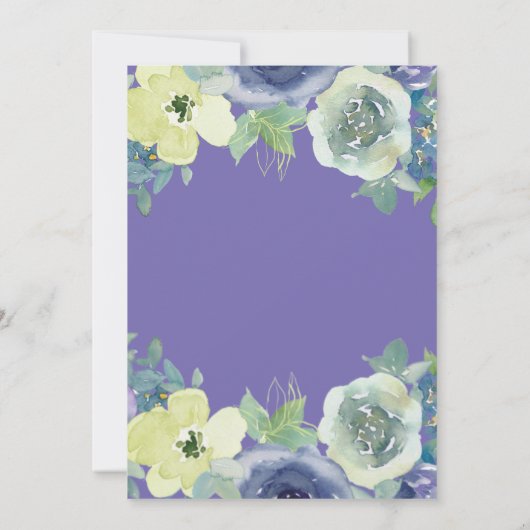 Pretty Yellow Purple Floral Quinceañera Birthday   Kaart (Achterkant)
