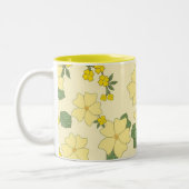 Pretty Yellow Summer Floral Pattern Tweekleurige Koffiemok (Links)