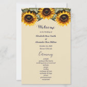 Pretty yellow sunflower elegant wedding program (Voorkant)