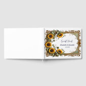 Pretty Yellow sunflower with art frame wedding  Gastenboek (Volledig)