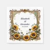 Pretty Yellow sunflower with art frame wedding  Servet (Voorkant)