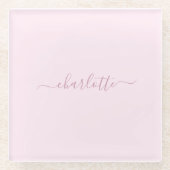 Pretty Zacht Roze en Blush Glazen Onderzetter (Voorkant)