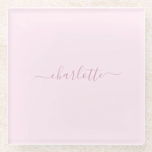 Pretty Zacht Roze en Blush Glazen Onderzetter (Voorkant)