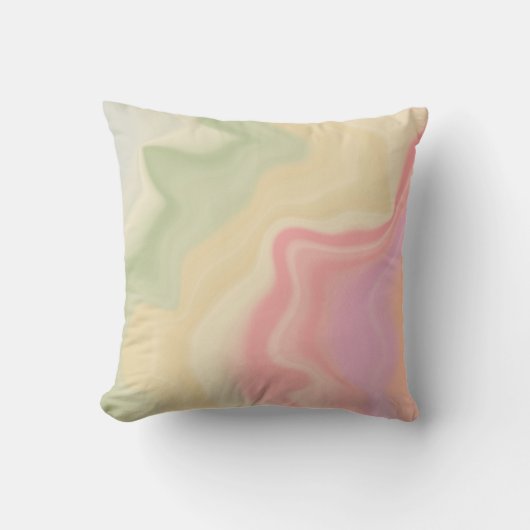 Pretty Zachte Pastel Abstract Regenboog Kussen (Voorkant)