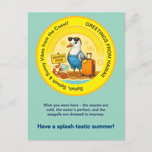 pretvogel spetterend zonnig bestemmingsgroet briefkaart (Voorkant)