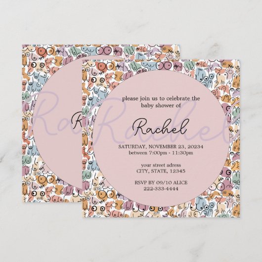 pretvrouw baby shower kaart (Voorkant / Achterkant)