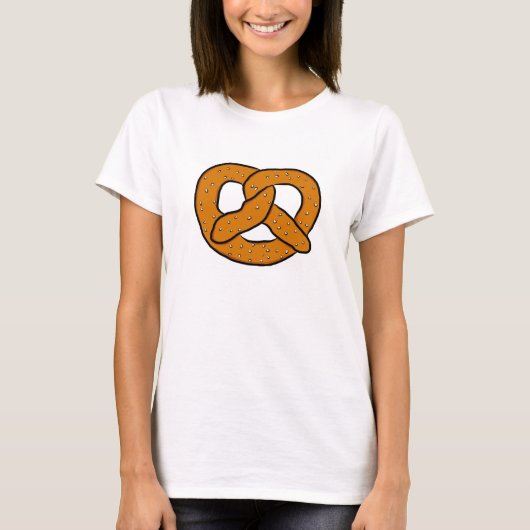 Pretzel Art Drawing Salty Pretzel Cartoon Print T-shirt (Voorkant)