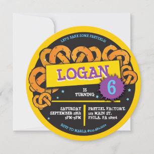 PRETZEL BAKING Uitnodiging voor verjaardagsfeest