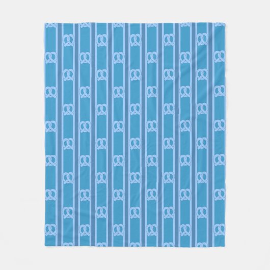 Pretzel Blauw met Fantasie Fleece Deken (Voorkant)