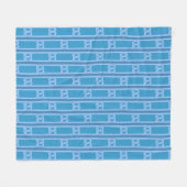 Pretzel Blauw met Fantasie Fleece Deken (Voorkant (Horizontaal))