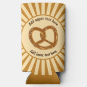 Pretzel Burst geknoopt brood & 2 regels tekst op u Seltzer Blikjeskoeler (Achterkant)