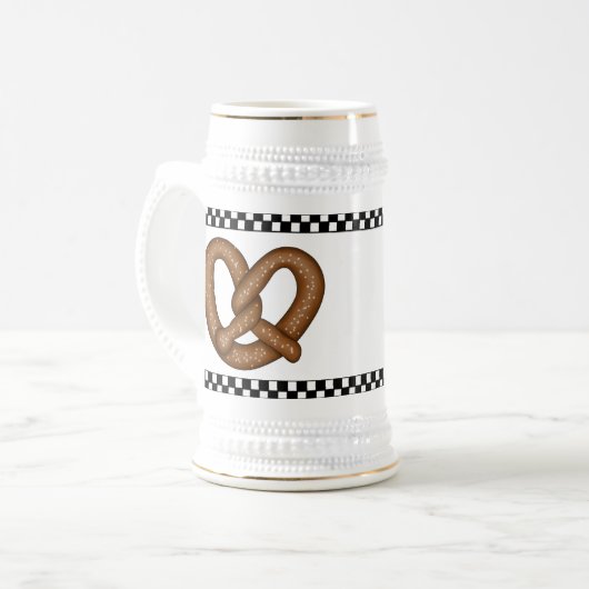 Pretzel Ceramic Stein Bierpul (Voorkant links)