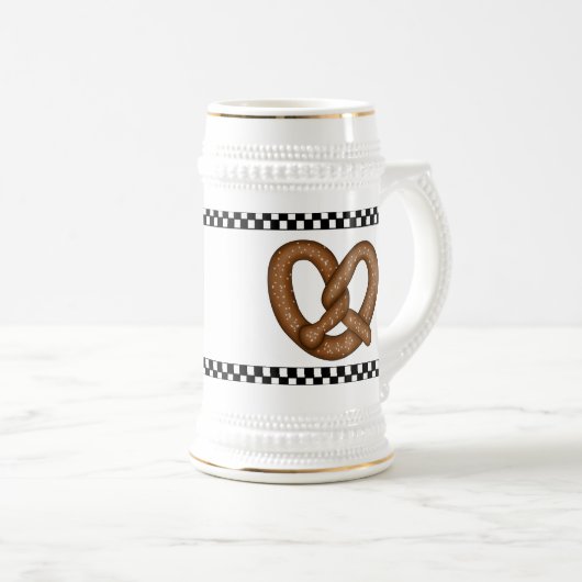 Pretzel Ceramic Stein Bierpul (Voorkant rechts)