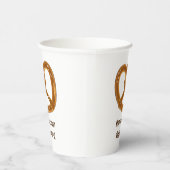 Pretzel Design - Duitse Brood Twist - Jouw tekst o Papieren Bekers (Rechts)