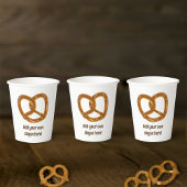 Pretzel Design - Duitse Brood Twist - Jouw tekst o Papieren Bekers
