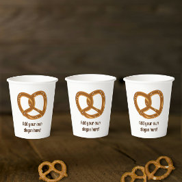 Pretzel Design - Duitse Brood Twist - Jouw tekst o Papieren Bekers