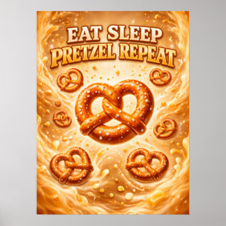 Pretzel Gouden Twist Snack Vibe Poster