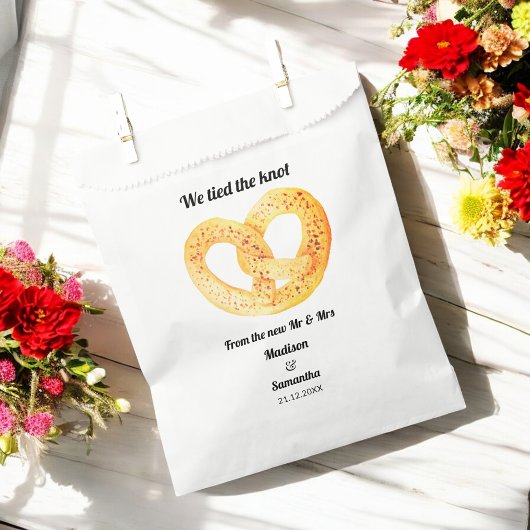 Pretzel Heart Wedding Donut Bedankzakje