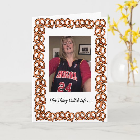 Pretzel Kaart voor Deb's Retirement Edition 2 (Gele Bloem)