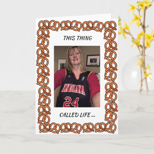 Pretzel Kaart voor Deb's Retirement Edition 3 (Gele Bloem)