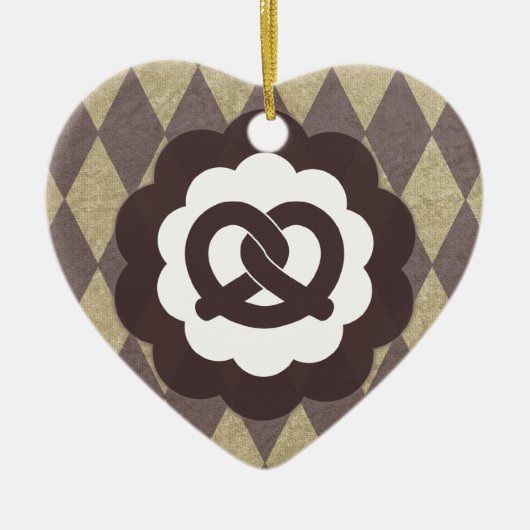 pretzel keramisch ornament (Voorkant)