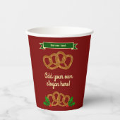 Pretzel Kerst Evenement of Feest - tekst toevoegen Papieren Bekers (Voorkant)