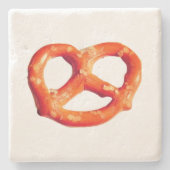 Pretzel Knoop Snacks Pretzels Stone Onderzetter (Voorkant)