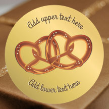 Pretzel Knot Pair op Faux Gold - uw keuze tekst