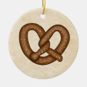 Pretzel met Beige Bkgd Ornament (Voorkant)