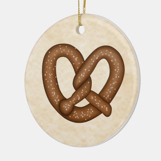 Pretzel met Beige Bkgd Ornament (Links)