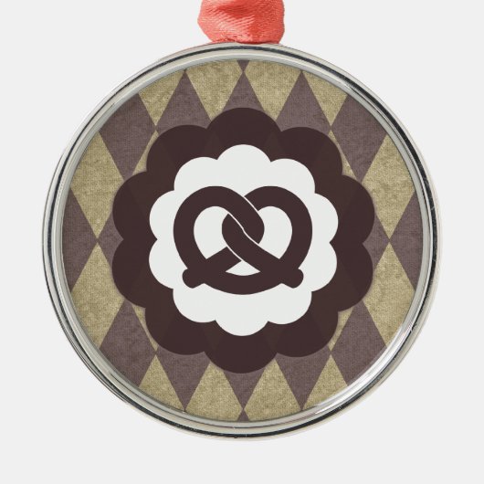pretzel metalen ornament (Voorkant)