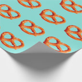Pretzel Party 4Pam Blauwgroen Cadeaupapier (Hoek)