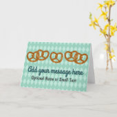 Pretzel Party Bread Twists - 5 aangepaste tekstopt Kaart (Gele Bloem)